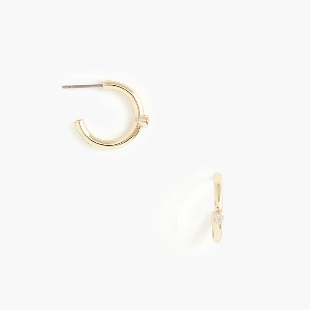 NWT J. crew Delicate crystal hoop earrings